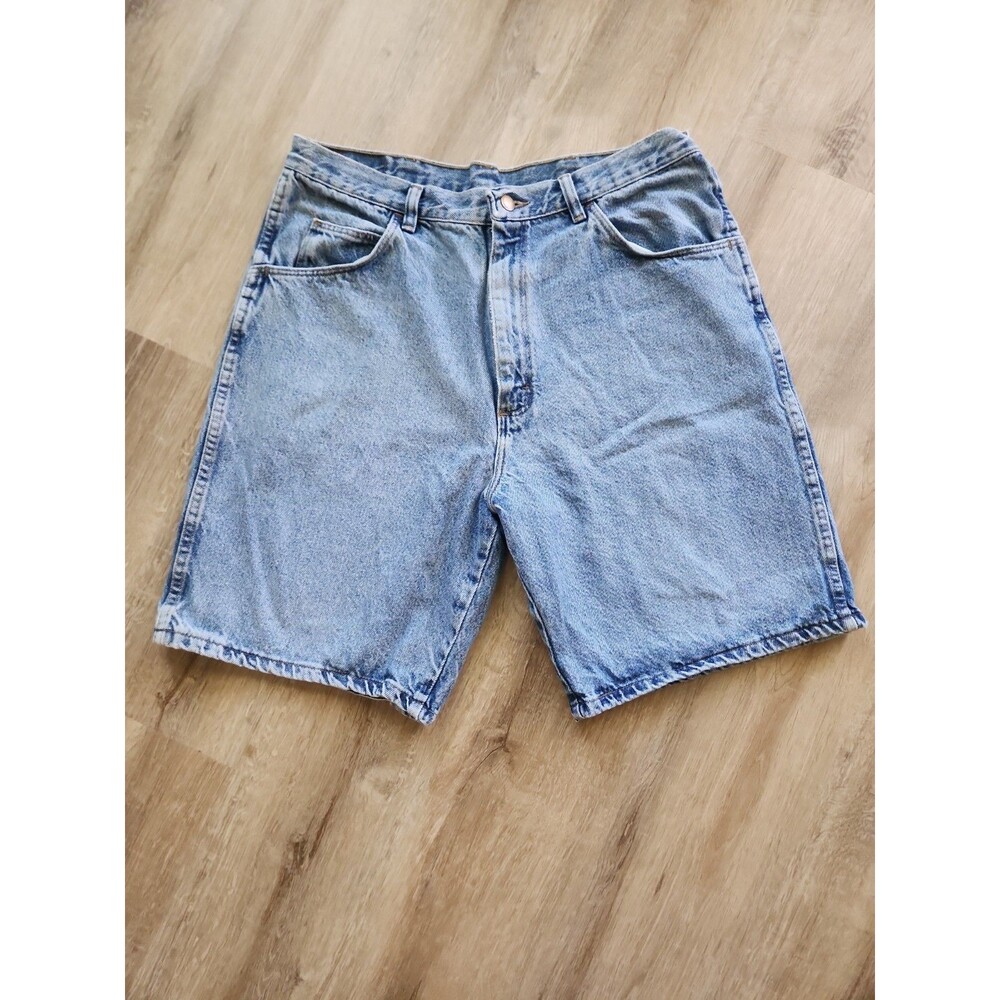 Vintage wrangler Blue Denim Shorts Baggy Loose Men’s size 36 Y2K 90s Light Wash